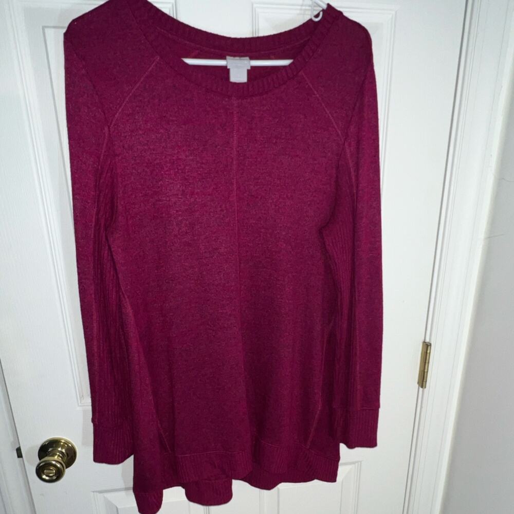 Chico's Zenergy Magenta Knit Pullover Sweater - Rayon‎ Blend - Size 1